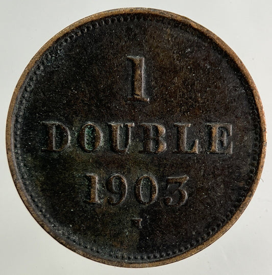 1903 Guernsey 1 Double Coin | Fine Collectable Grade