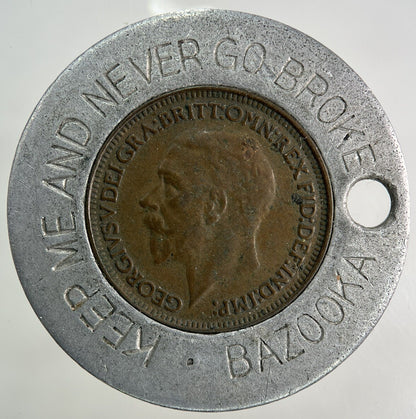 1928 George V Farthing Bazooka Token Coin | Fine Collectable Grade
