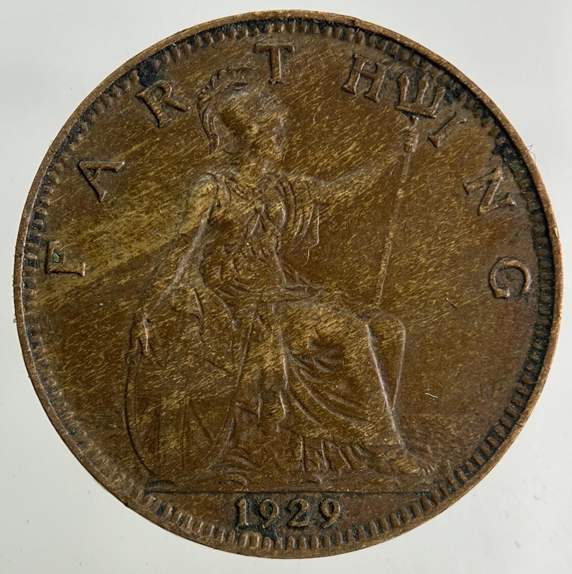 1929 George V Farthing Coin | Fine Collectable Grade