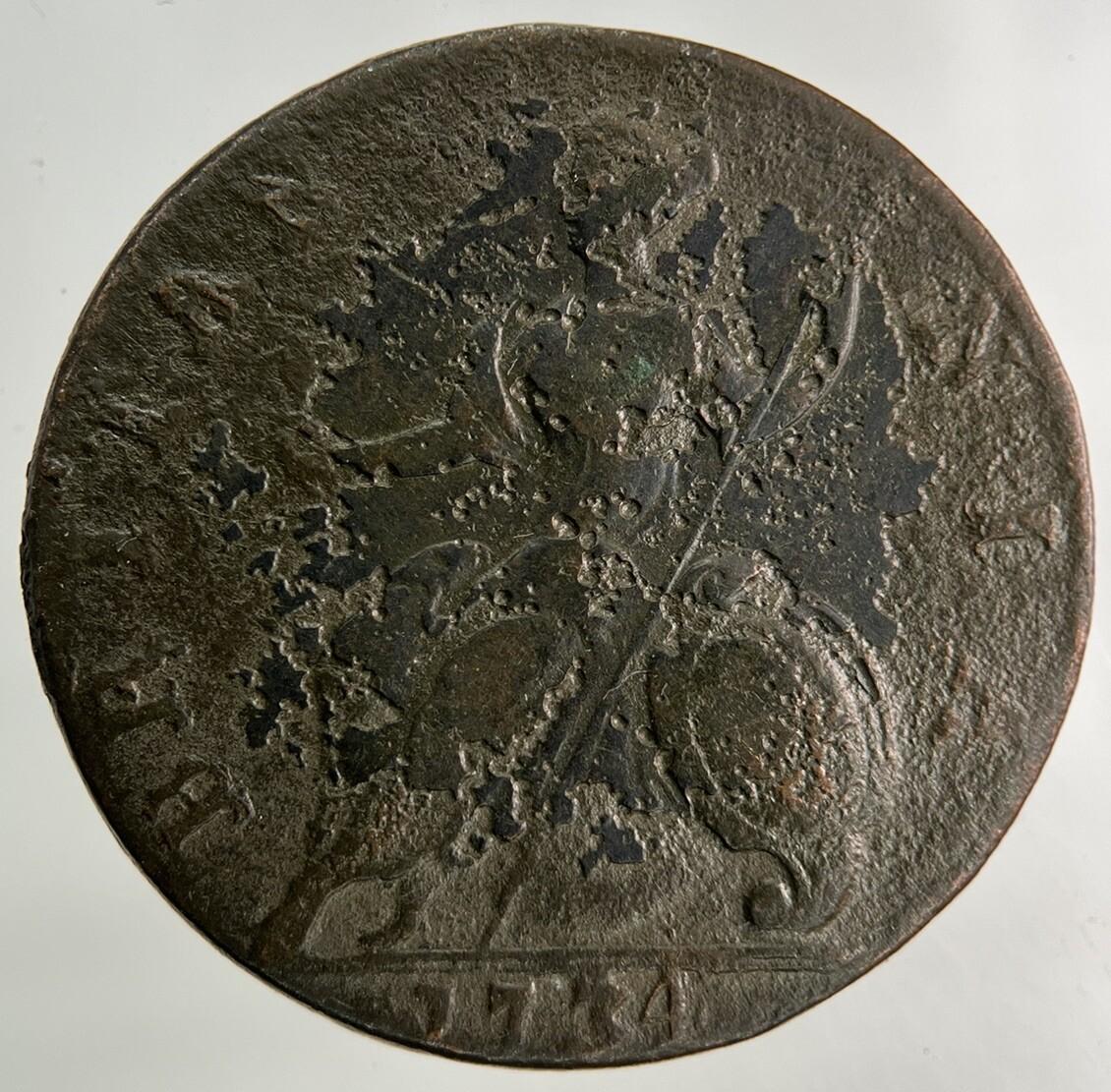 1734 George II 2nd Half-Penny Coin | Collectable Grade