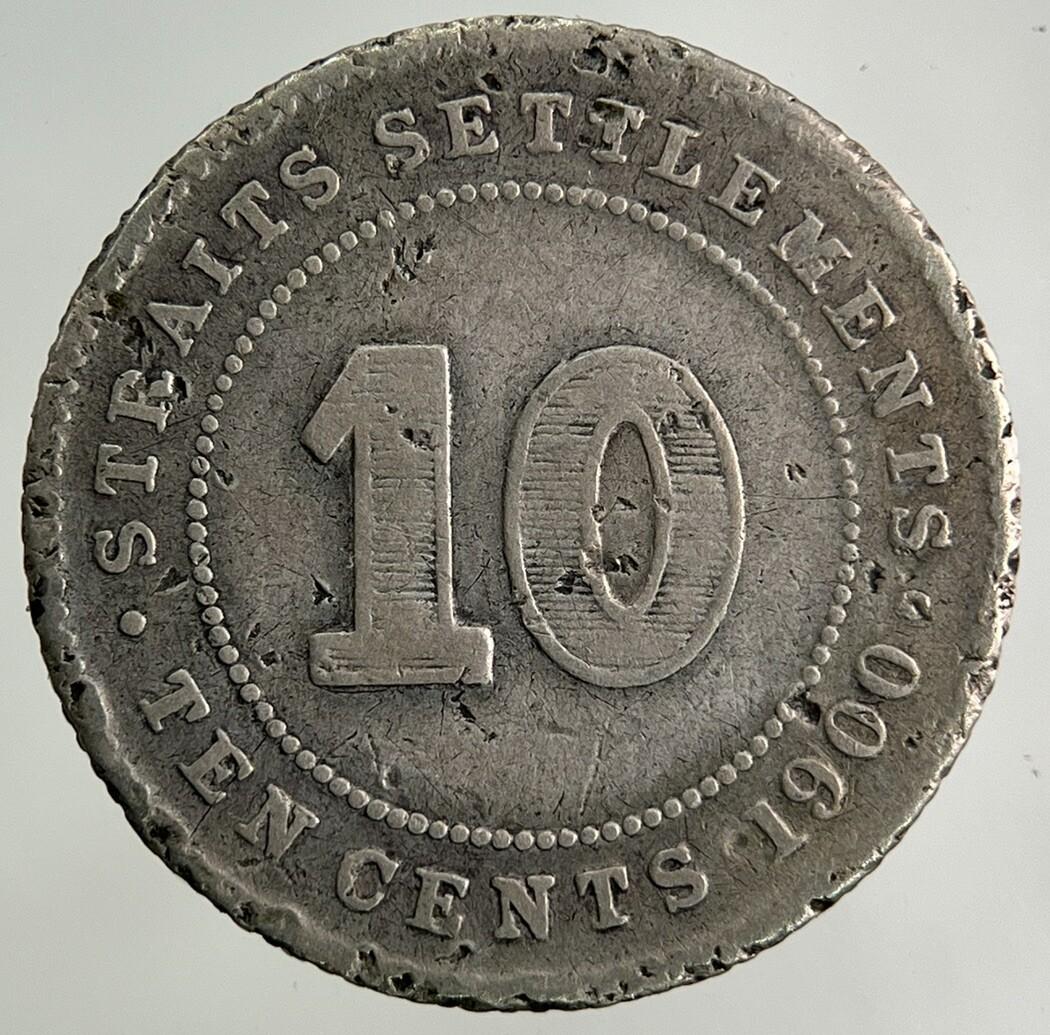 1900 Straits Settlements 10 Cents Silver Coin | Collectable Grade