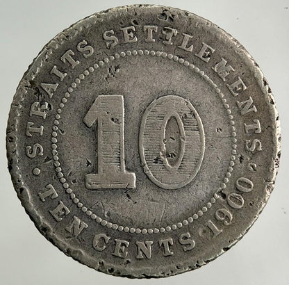 1900 Straits Settlements 10 Cents Silver Coin | Collectable Grade