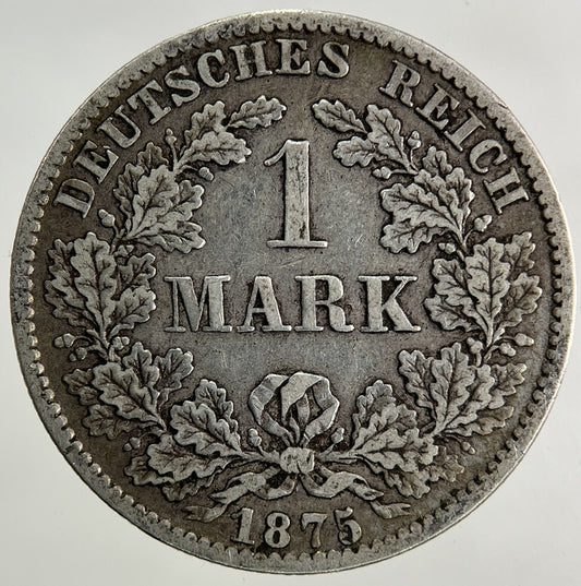1875 Germany 1 Mark Silver Coin | Fine Collectable Grade