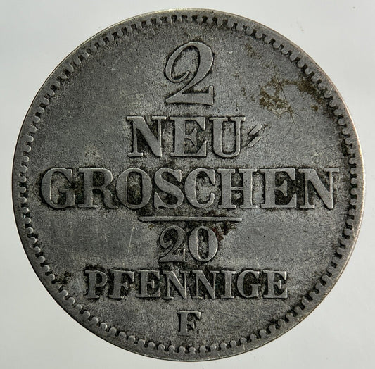 1854 Germany German States 2 Groschen 20 Pfennig Silver Coin | Collectable Grade
