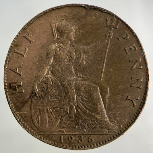 1936 George V Half-Penny Coin | Very High Grade