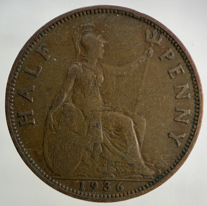 1936 George V Half-Penny Coin | Collectable Grade