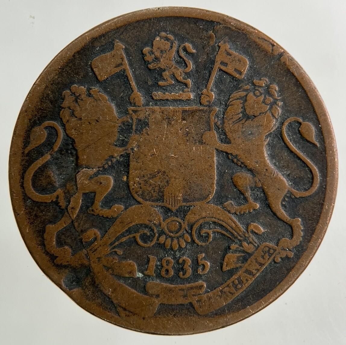 1835 East India Company One Quarter 1/4 Anna Coin | Collectable Grade