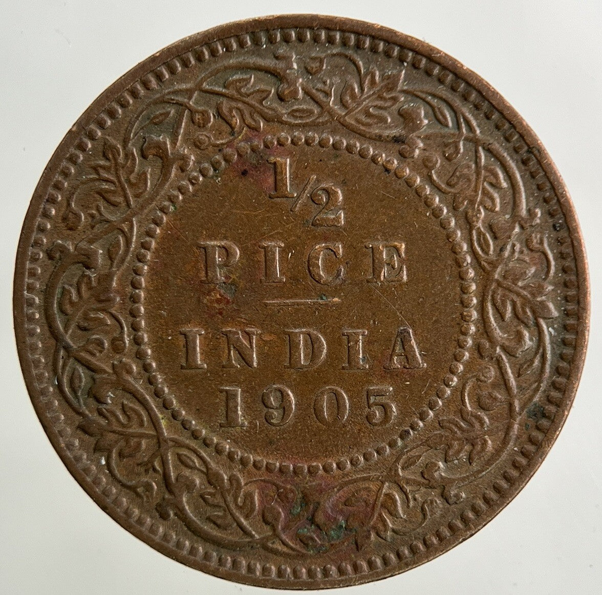 1905 India 1/2 Half Pice Coin | Very High Grade