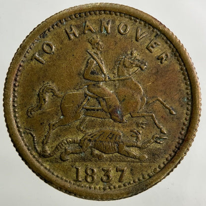 1837 Victoria To Hanover Token Coin | Very High Grade