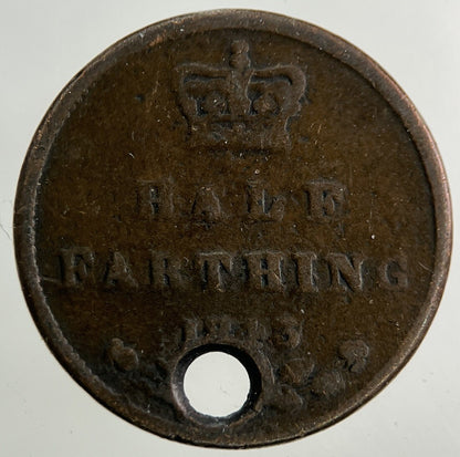 1843 Victoria Half Farthing Coin | Fair Grade