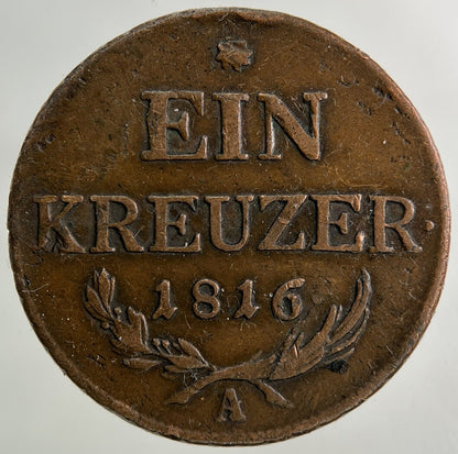 1816 Austria Ein Kreuzer Coin | Very High Grade