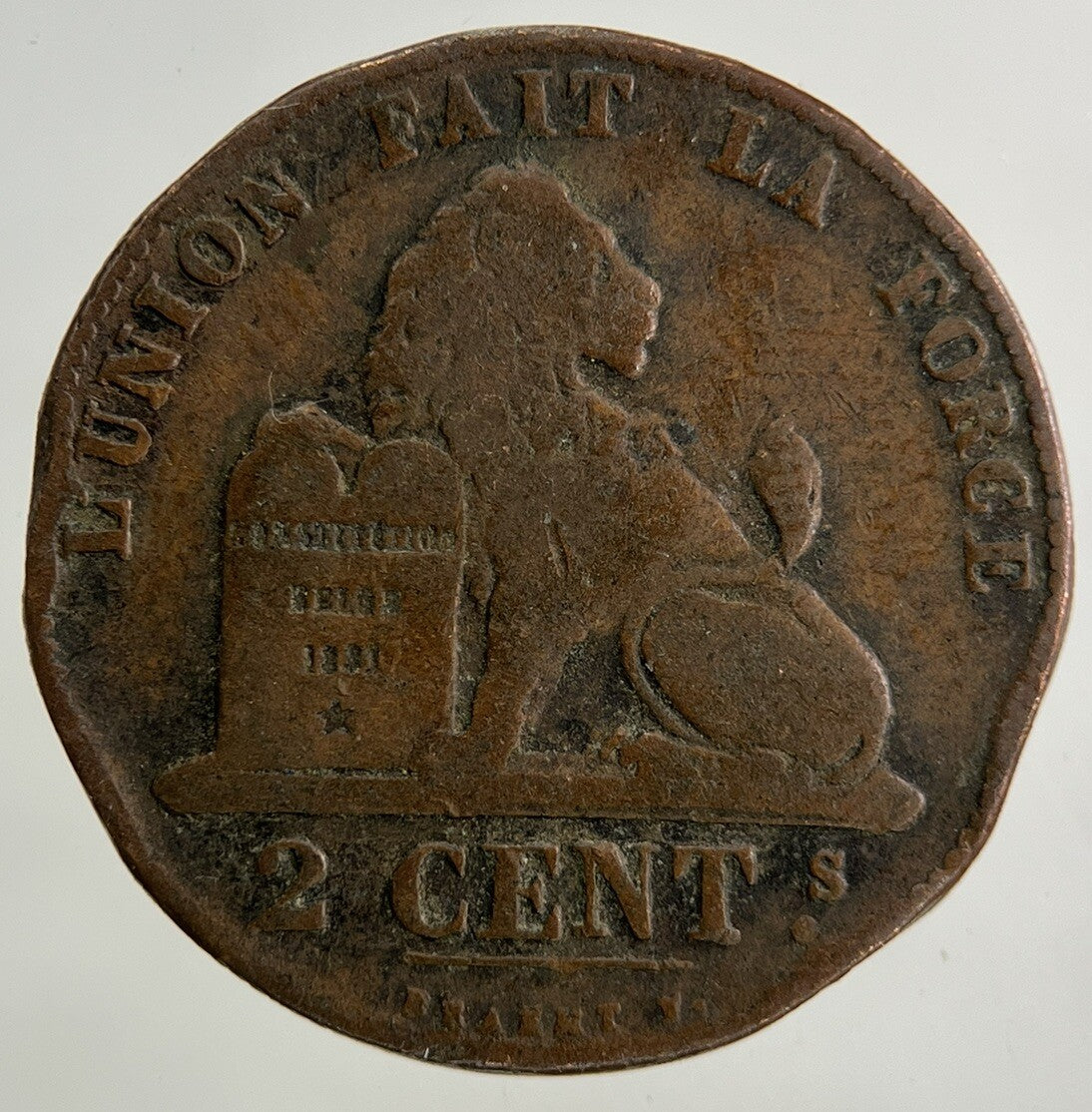 1847 Belgium 2 Centimes Coin | Collectable Grade