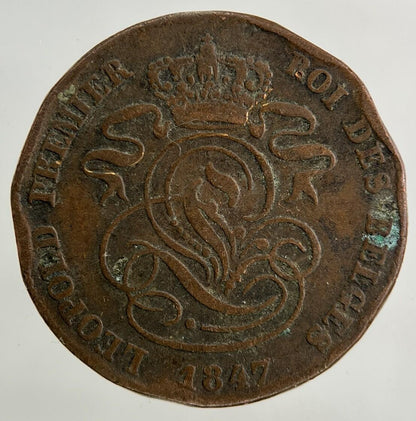 1847 Belgium 2 Centimes Coin | Collectable Grade