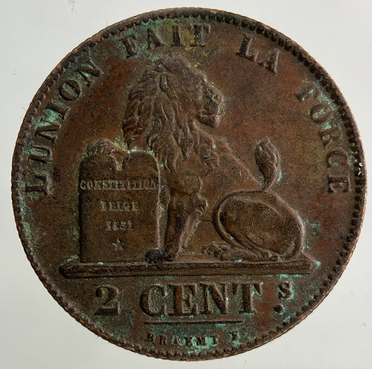 1863 Belgium 2 Centimes Coin | Very High Grade