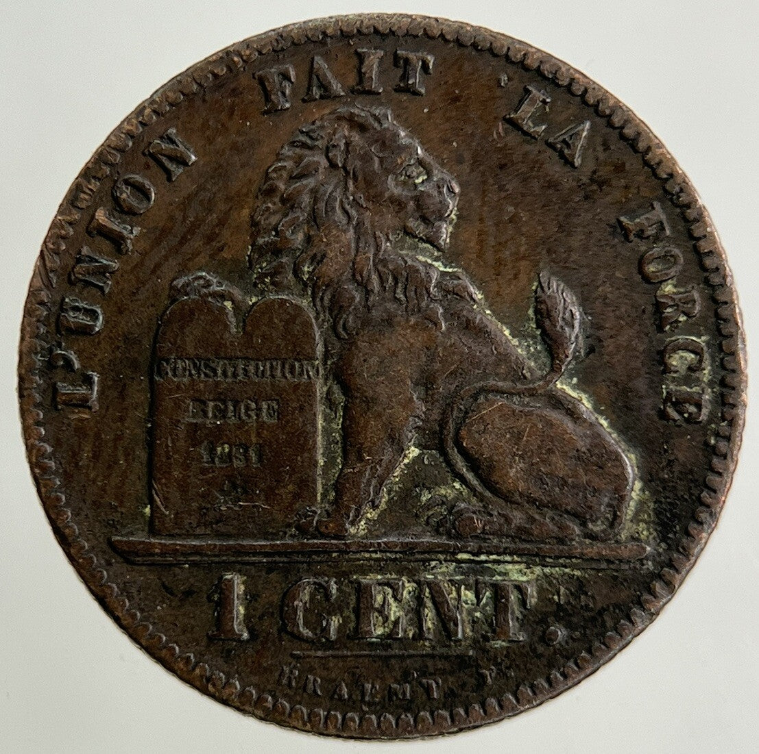 1859 Belgium 1 Centime Coin | Very High Grade