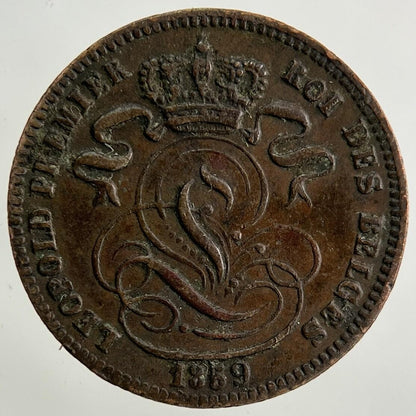 1859 Belgium 1 Centime Coin | Very High Grade