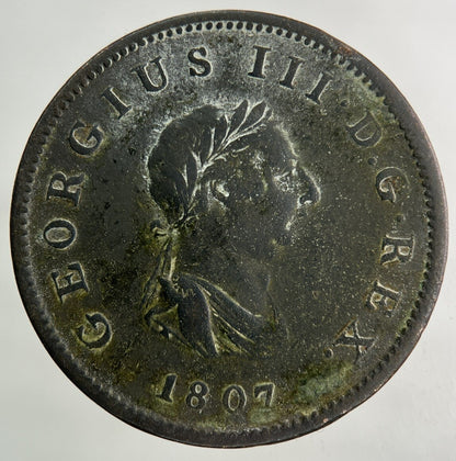 1807 George III 3rd Half-Penny Coin | Fine Collectable Grade