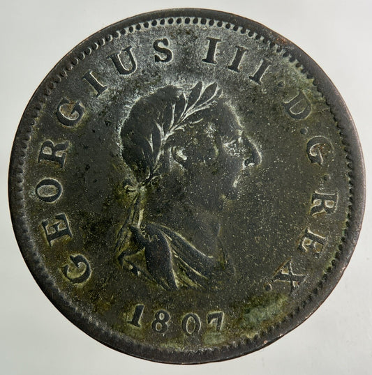 1807 George III 3rd Half-Penny Coin | Fine Collectable Grade