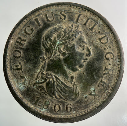 1806 George III 3rd One Penny Coin | Very High Grade