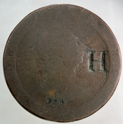 1797 Stamped George III 3rd Cartwheel One Penny Coin | Fair Grade