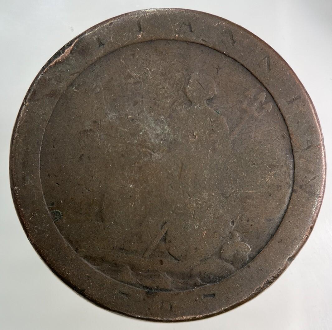 1797 Stamped George III 3rd Cartwheel One Penny Coin | Fair Grade