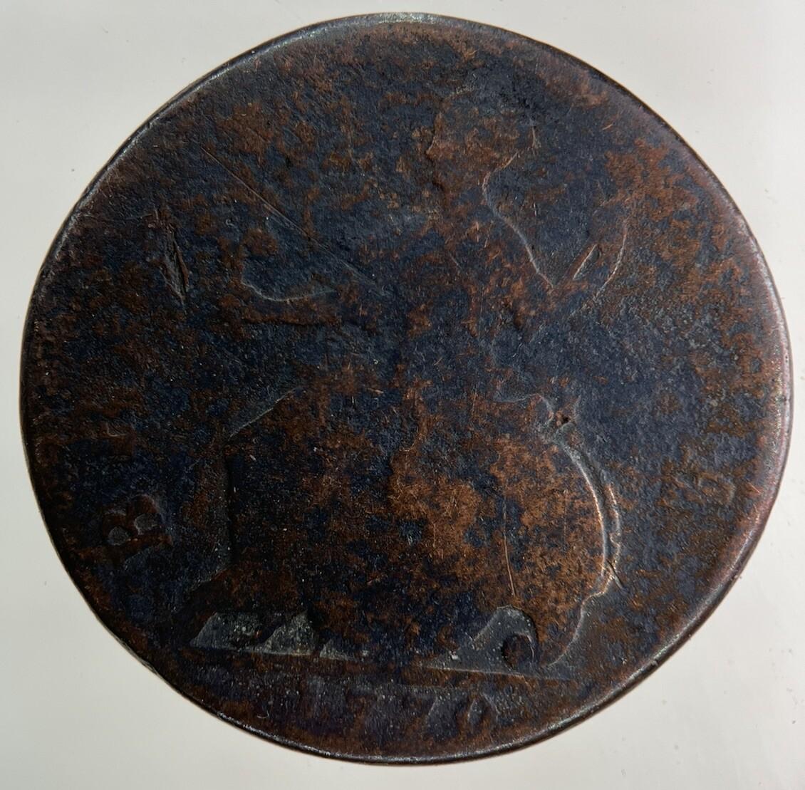 1770 Stamped George III 3rd Half-Penny Coin | Collectable Grade