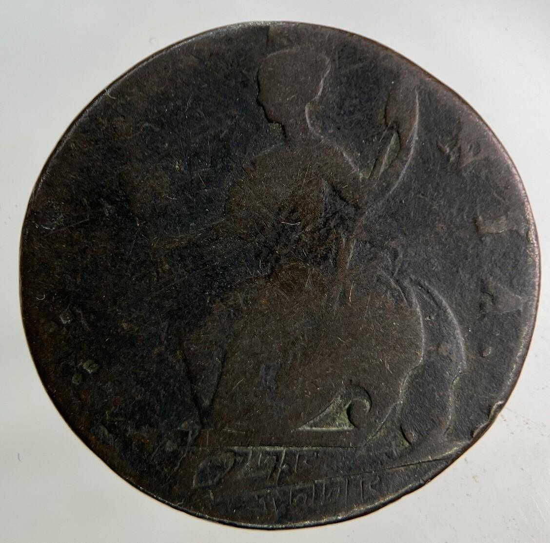 1775 George III 3rd Double Strike Error Half-Penny Coin | Collectable Grade