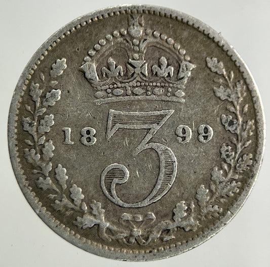 1899 Victoria Threepence Silver Coin | Fine Collectable Grade
