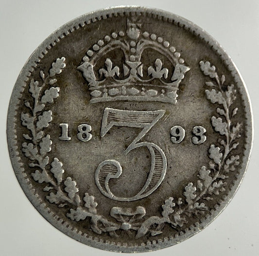 1893 Victoria Threepence Silver Coin | Fine Collectable Grade
