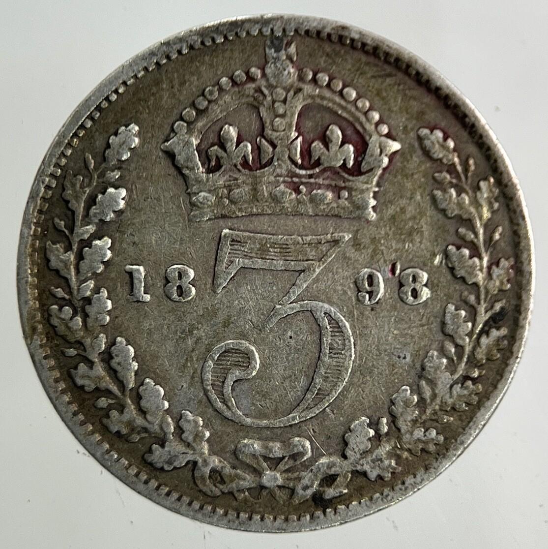 1898 Victoria Threepence Silver Coin | Fine Collectable Grade