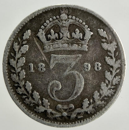 1898 Victoria Threepence Silver Coin | Fine Collectable Grade