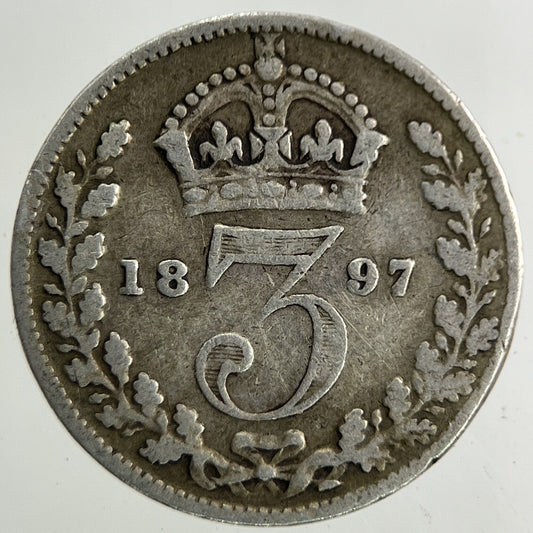 1897 Victoria Threepence Silver Coin | Fine Collectable Grade