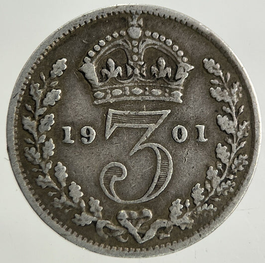 1901 Victoria Threepence Silver Coin | Very High Grade