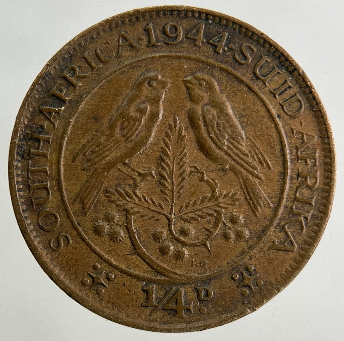 1944 South Africa 1/4d Farthing Coin | Very High Grade
