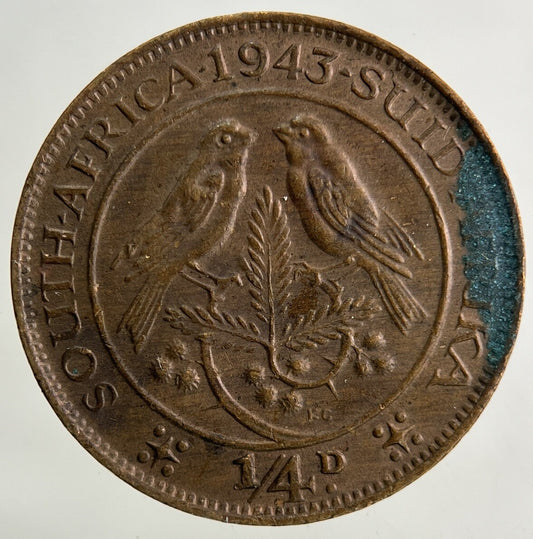 1943 South Africa 1/4d Farthing Coin | Very High Grade