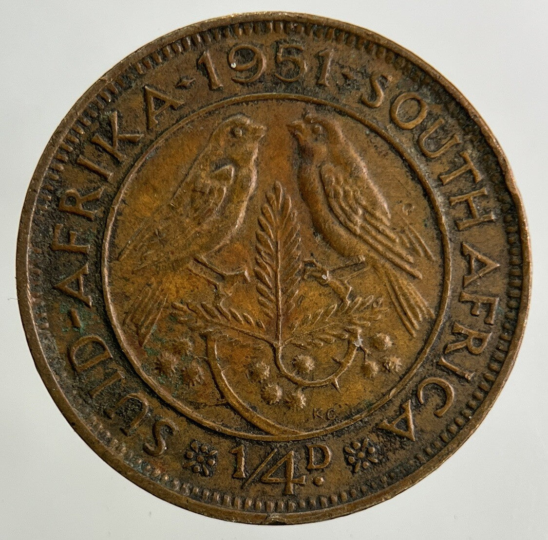 1951 South Africa 1/4d Farthing Coin | Very High Grade