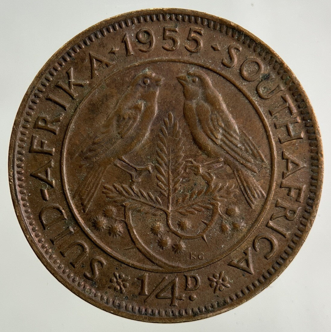 1955 South Africa 1/4d Farthing Coin | Very High Grade