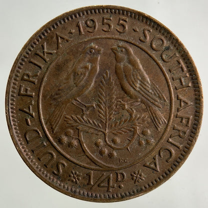 1955 South Africa 1/4d Farthing Coin | Very High Grade