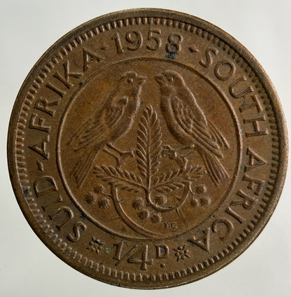 1958 South Africa 1/4d Farthing Coin | Very High Grade