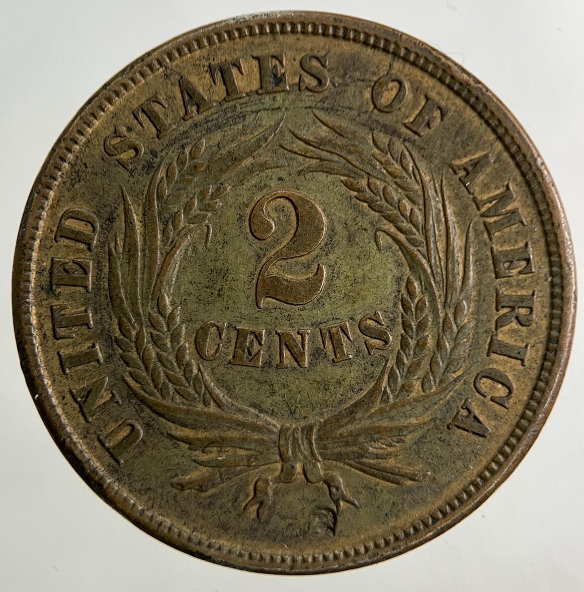 1864 US USA 2 Cents Coin | Very High Grade