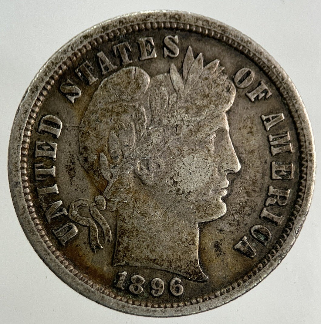 1896 US USA Barber One Dime Silver Coin | Very High Grade