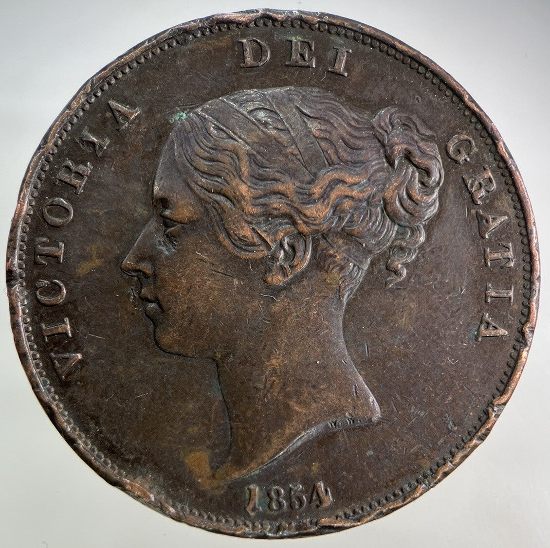 1854 Victoria One Penny Coin | Very High Grade
