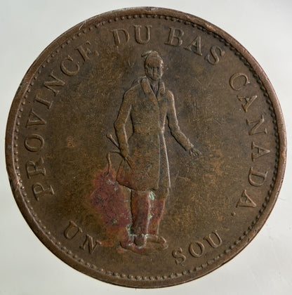 1837 Canada Bank Token Half-Penny Coin | Fine Collectable Grade