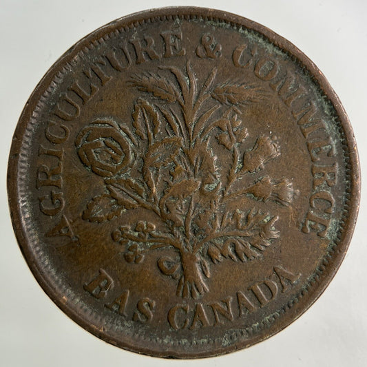 Canada Bank Token 1 Un Sou Montreal Coin | Fine Collectable Grade