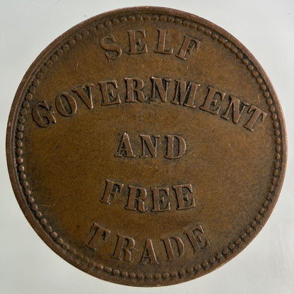1857 Canada Self Government & Free Trade Token Coin | Fine Collectable Grade