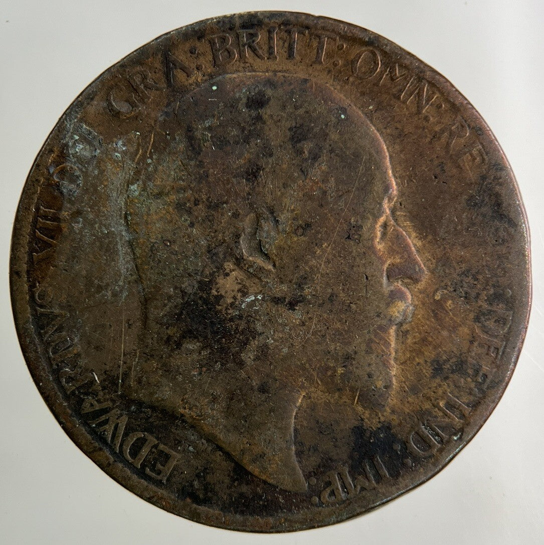 1907 Edward VII Half-Penny Coin | Fair Grade