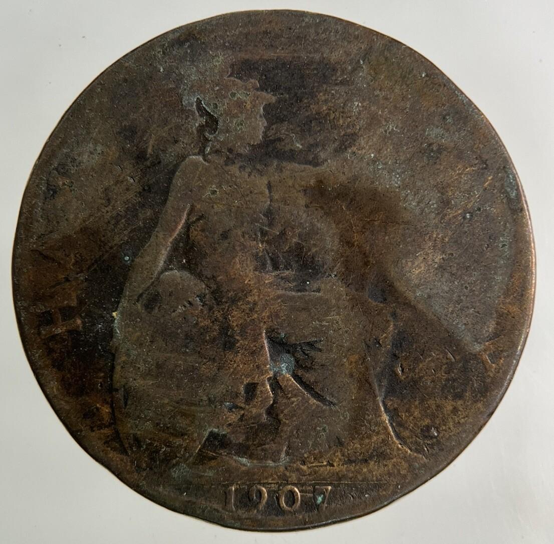 1907 Edward VII Half-Penny Coin | Fair Grade