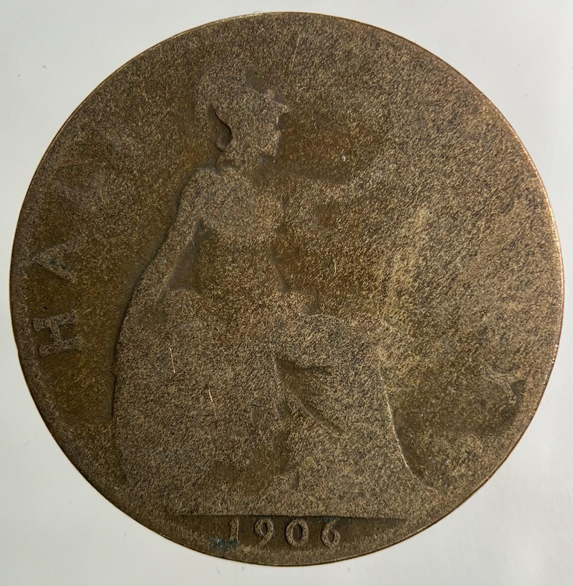 1906 Edward VII Half-Penny Coin | Fair Grade