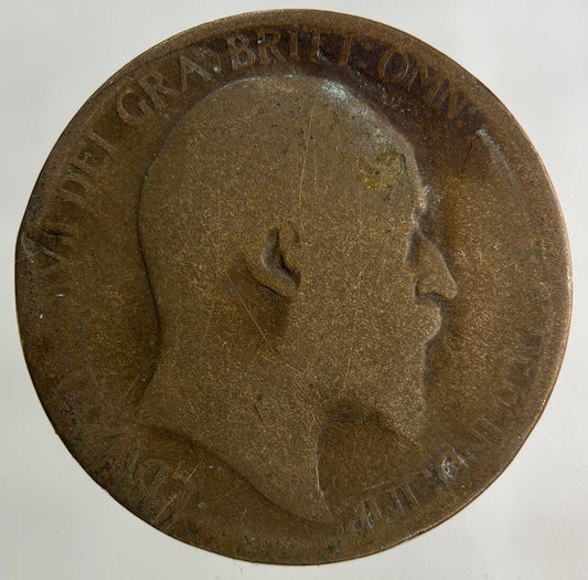 1909 Edward VII Half-Penny Coin | Fair Grade