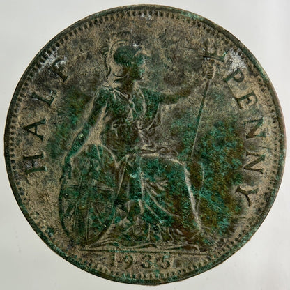 1935 George V Half-Penny Coin | Very High Grade